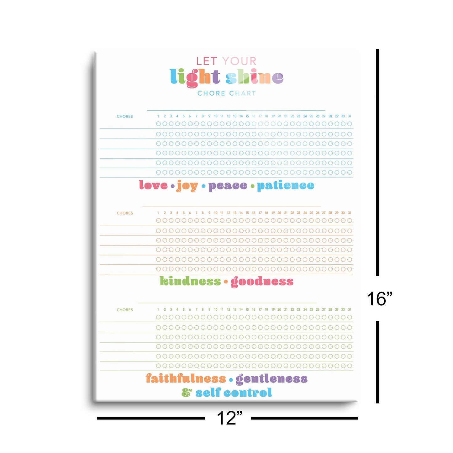 Children's Fruits of the Spirit Names | 12x16