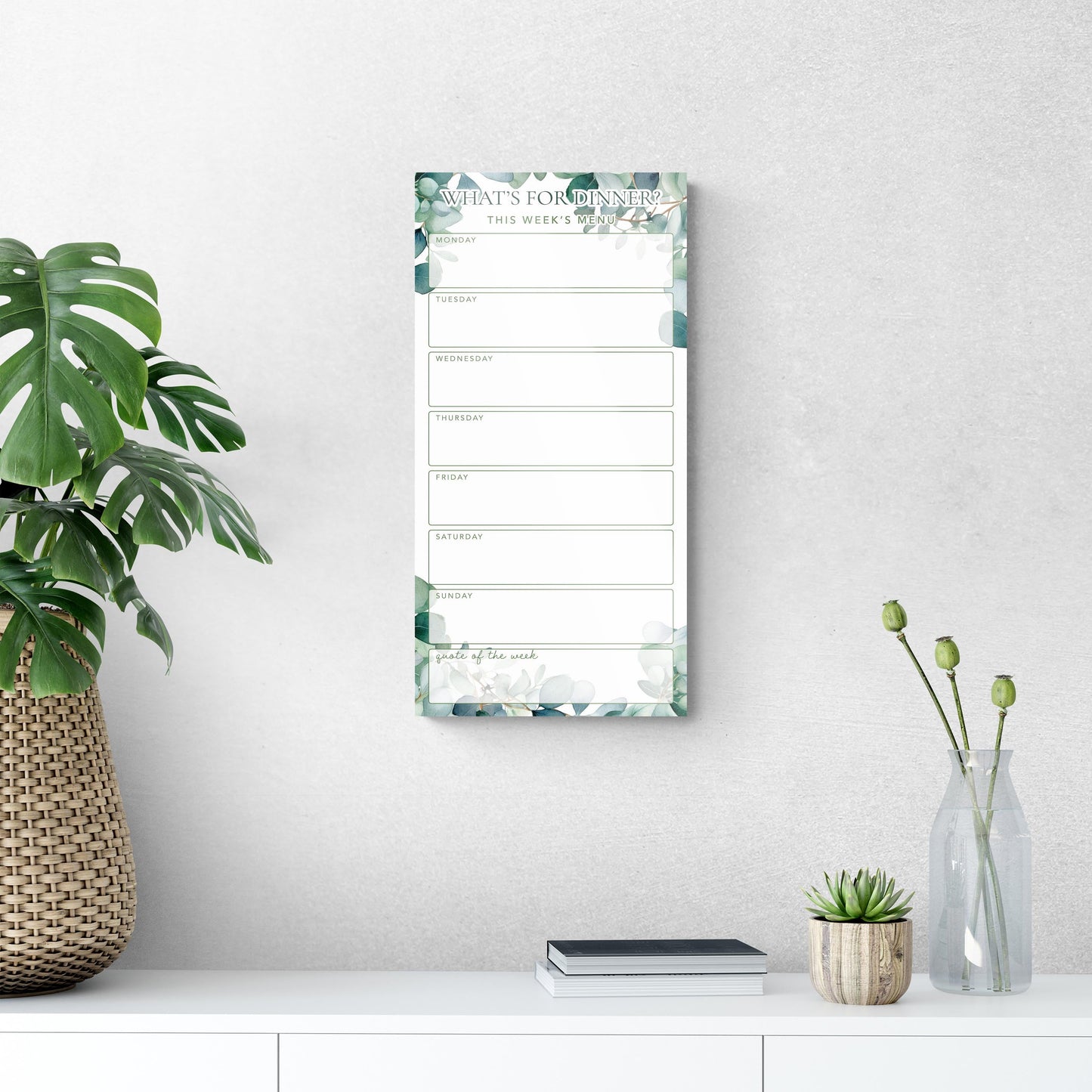 Eucalyptus What's for Dinner Weekly Menu | 12x24