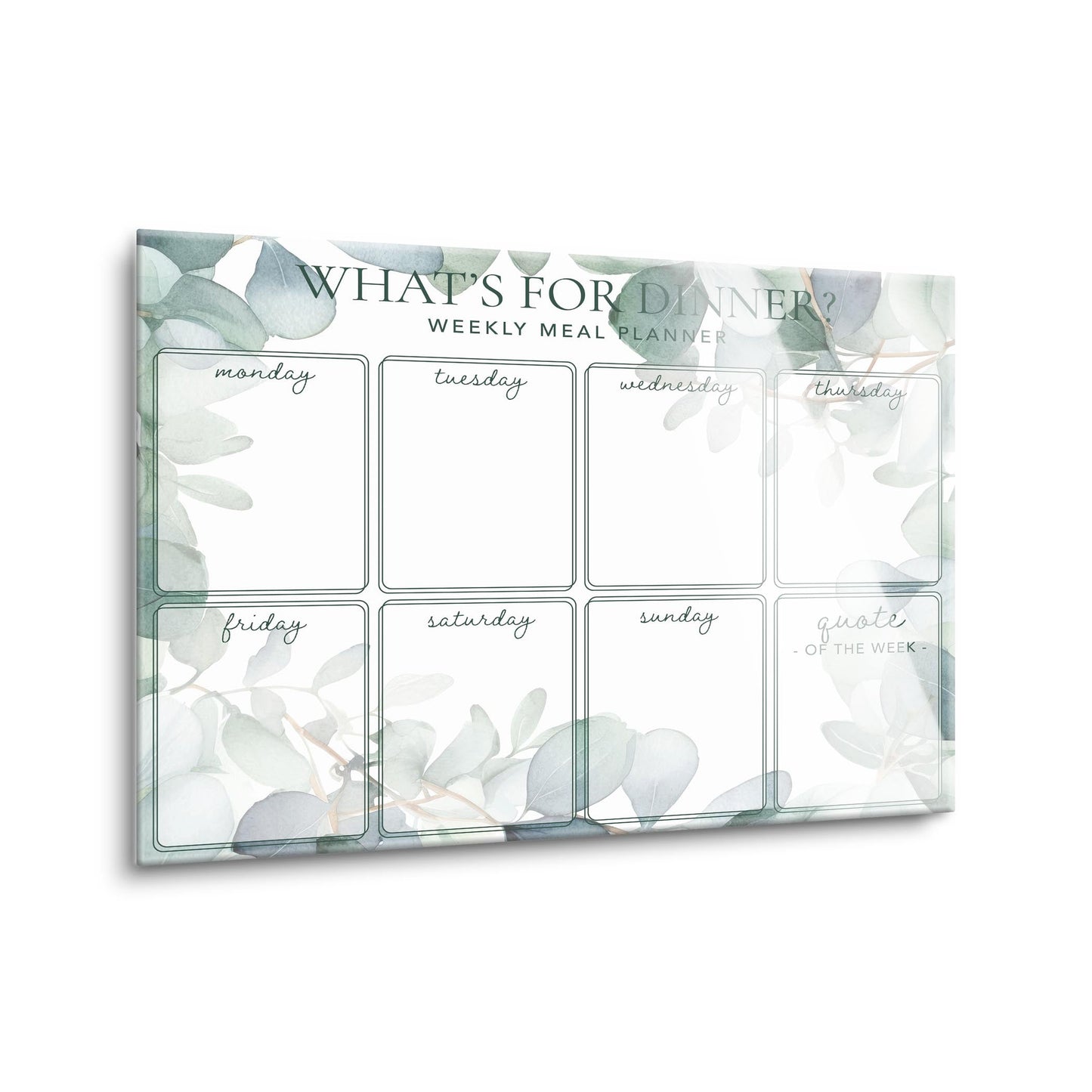 Eucalyptus What's for Dinner Weekly Menu | 16x12