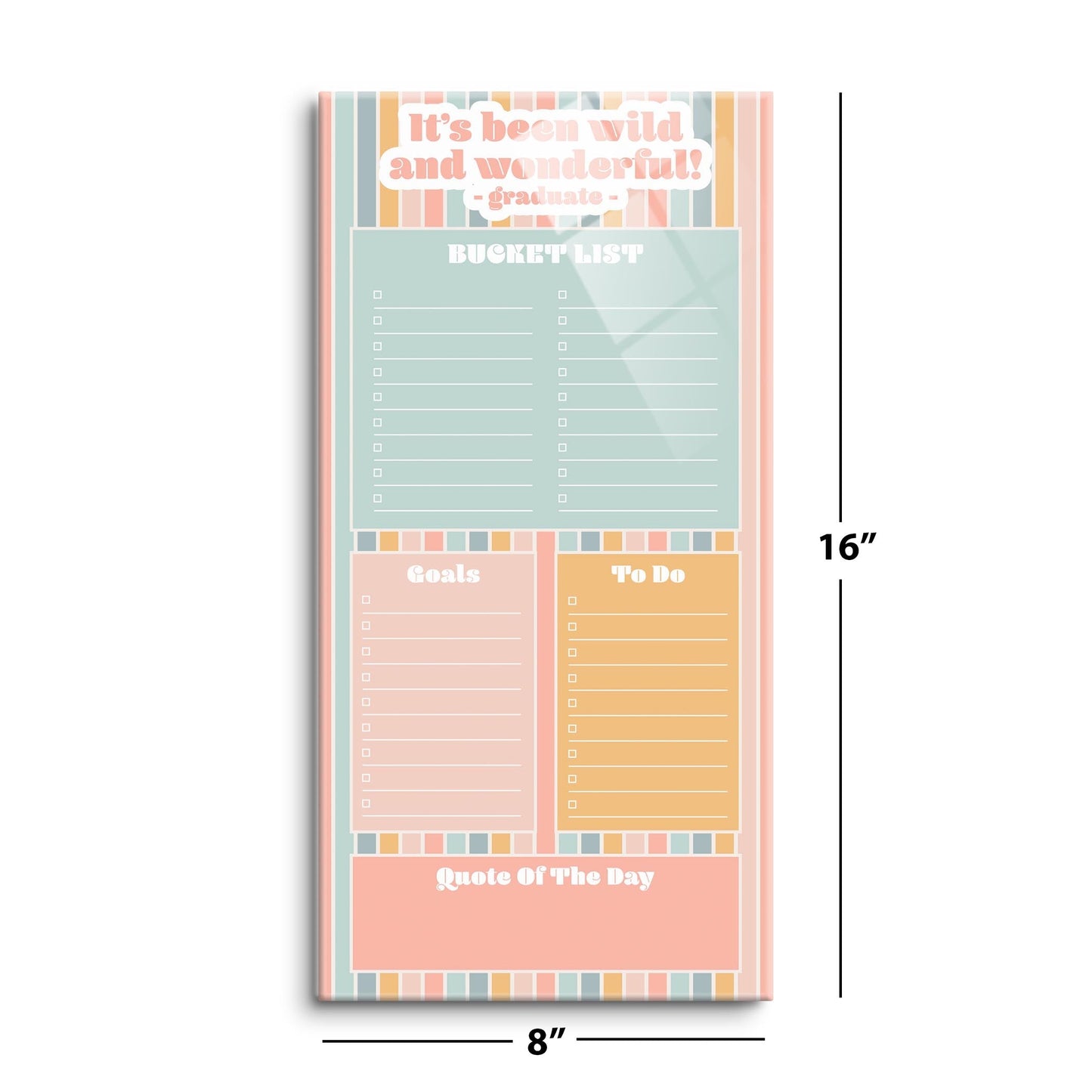 Graduation Tracker Pastel Stripe Wild Wonderful | 8x16