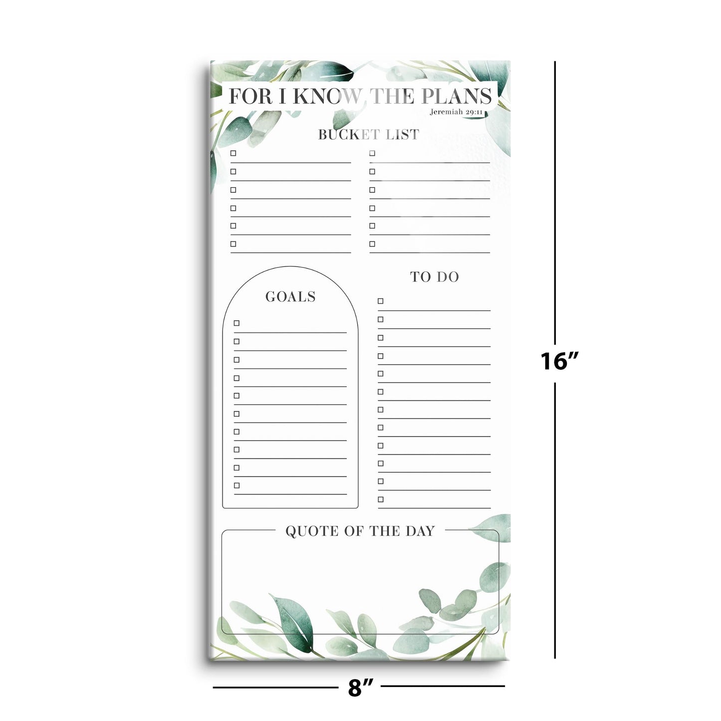 Graduation Tracker Sage Leaves I Know The Plans | 8x16