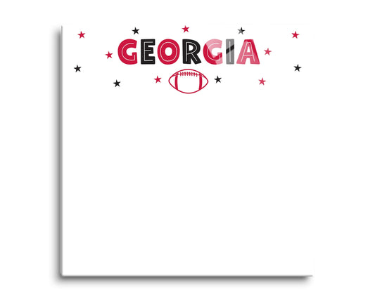 Clairmont & Co Game Day Stars Georgia Note Board | 8x8