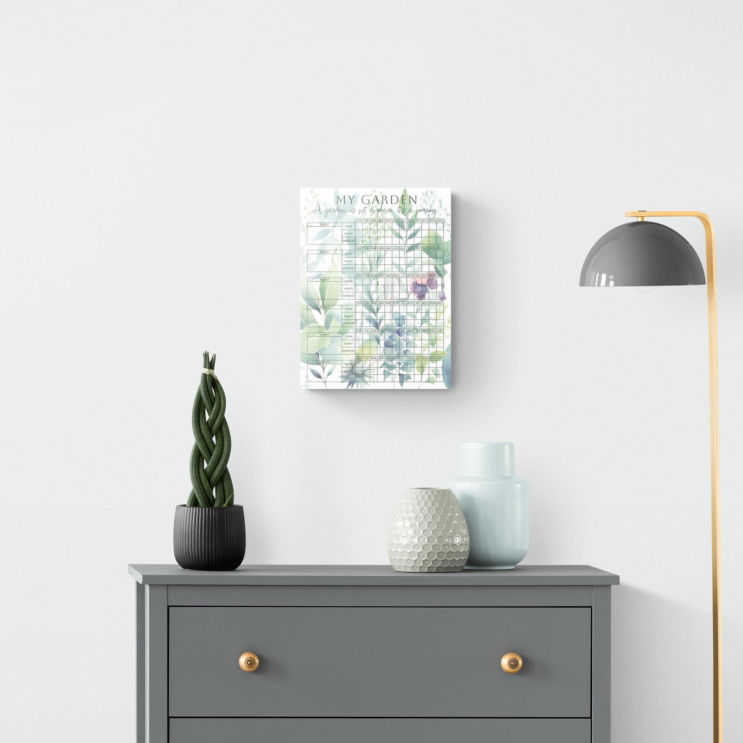 Garden Planner Garden is a Journey Painted Leaves | 12x16