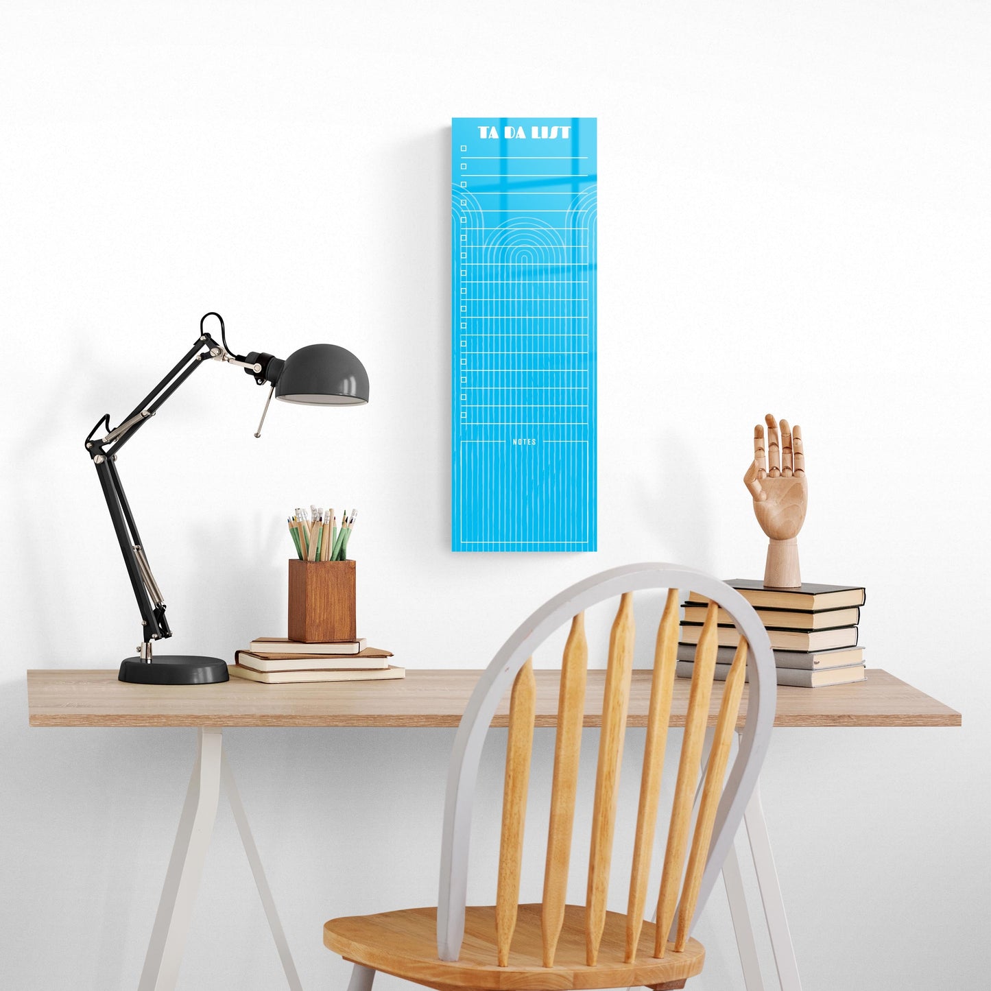 Neon Blue Ta Da List | 8x24