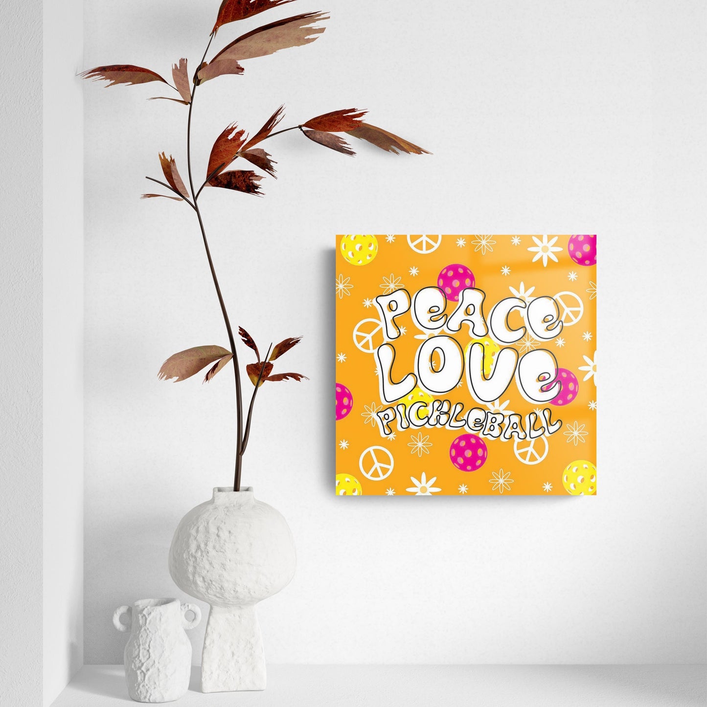 Neon Pickleball Peace Love Pickleball | 8x8