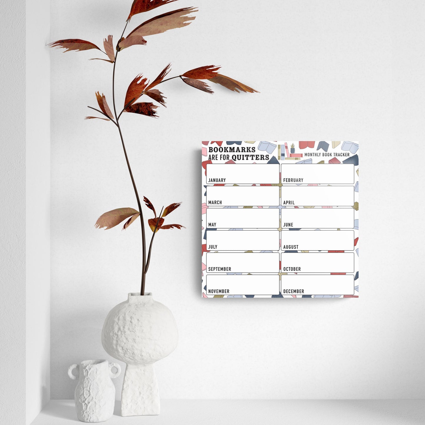 Yearly Book Tracker Bookmarks are for Quitters | 8x8