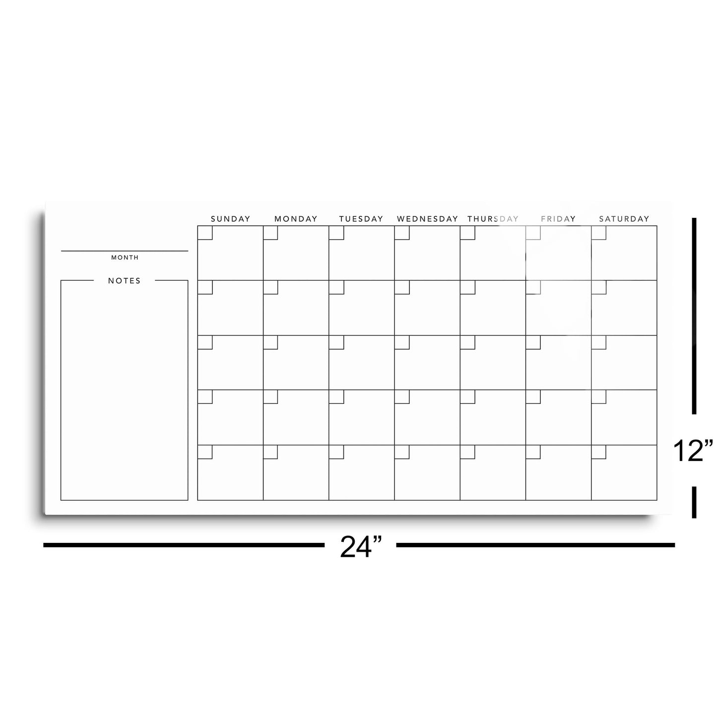 Minimalistic White Calendar | 24x12