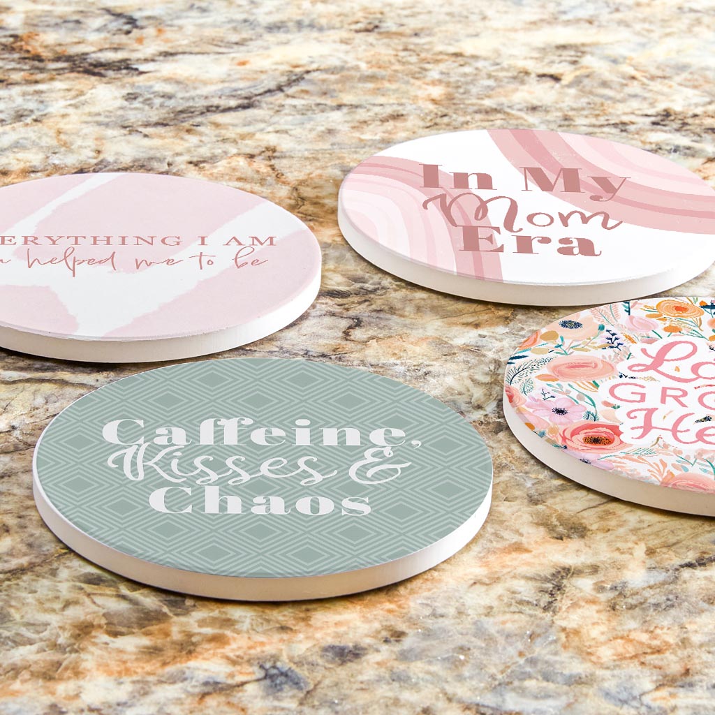 Mother's Day Offset Circle Coaster Set | 4x4