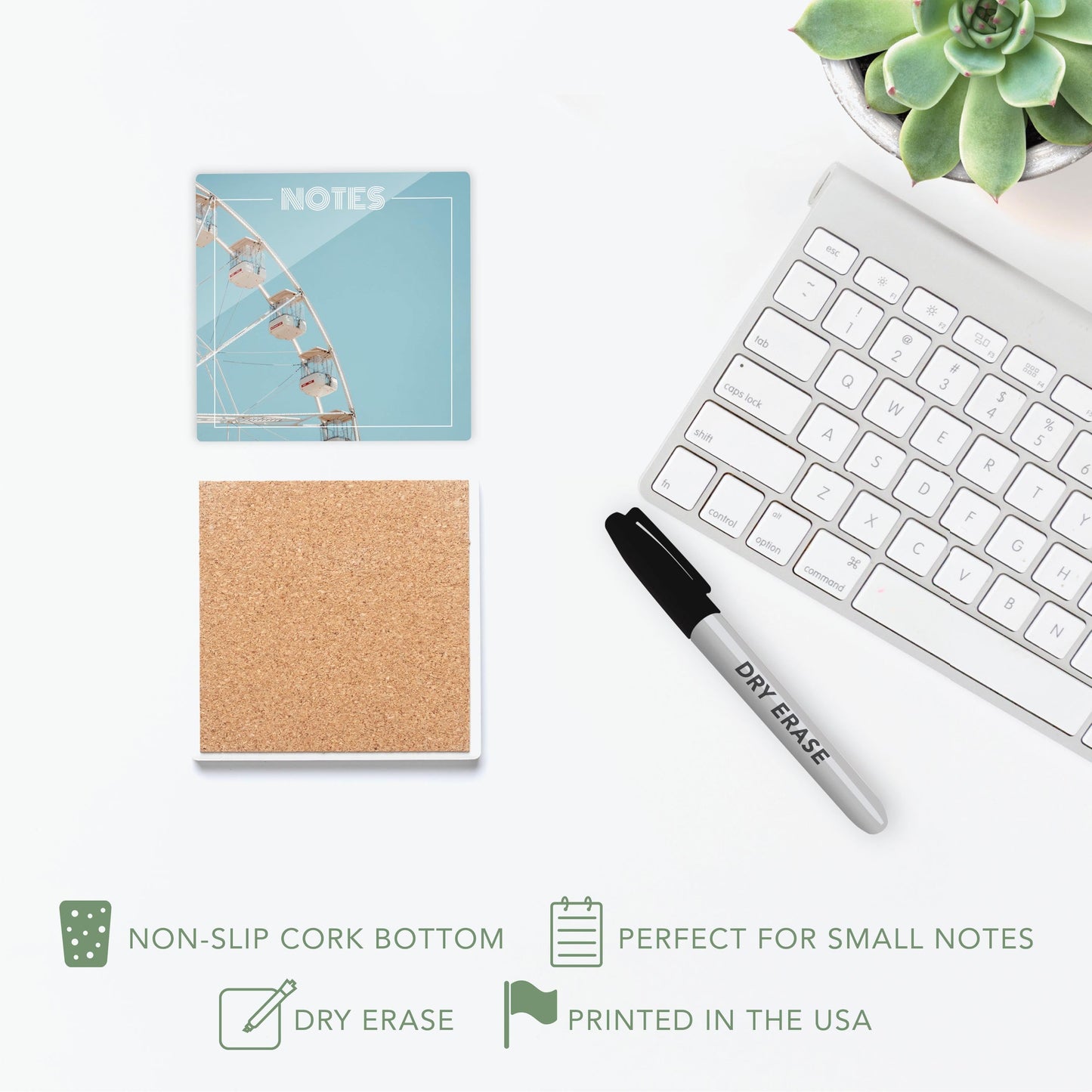 Retro Pastel Notes White Ferris Wheel | 4x4