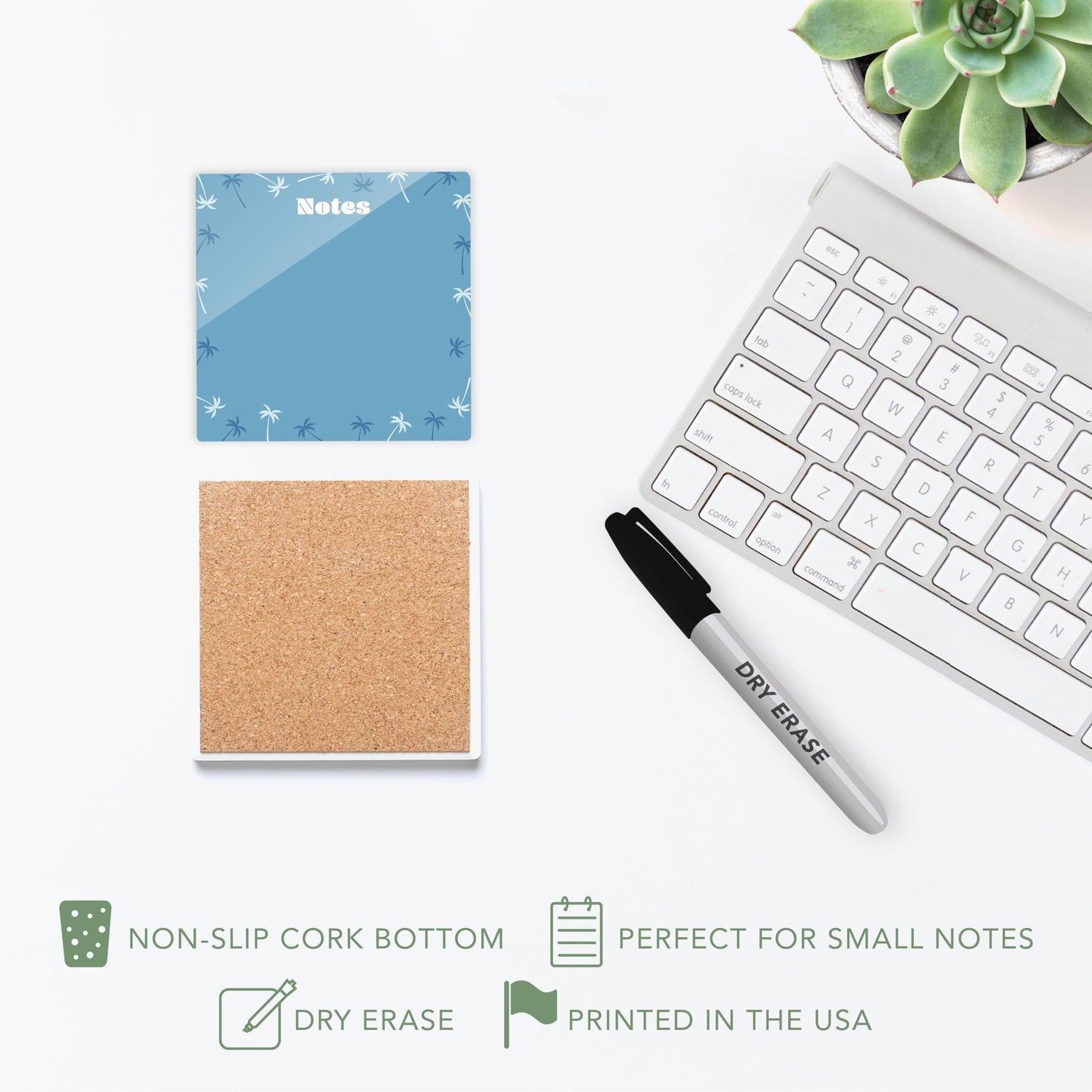Coastal Blue Palm Trees Notes | 4x4
