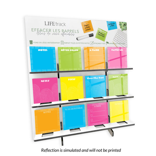 Clear Reminders French Neon Notes GCSQ Display | 18.5x20