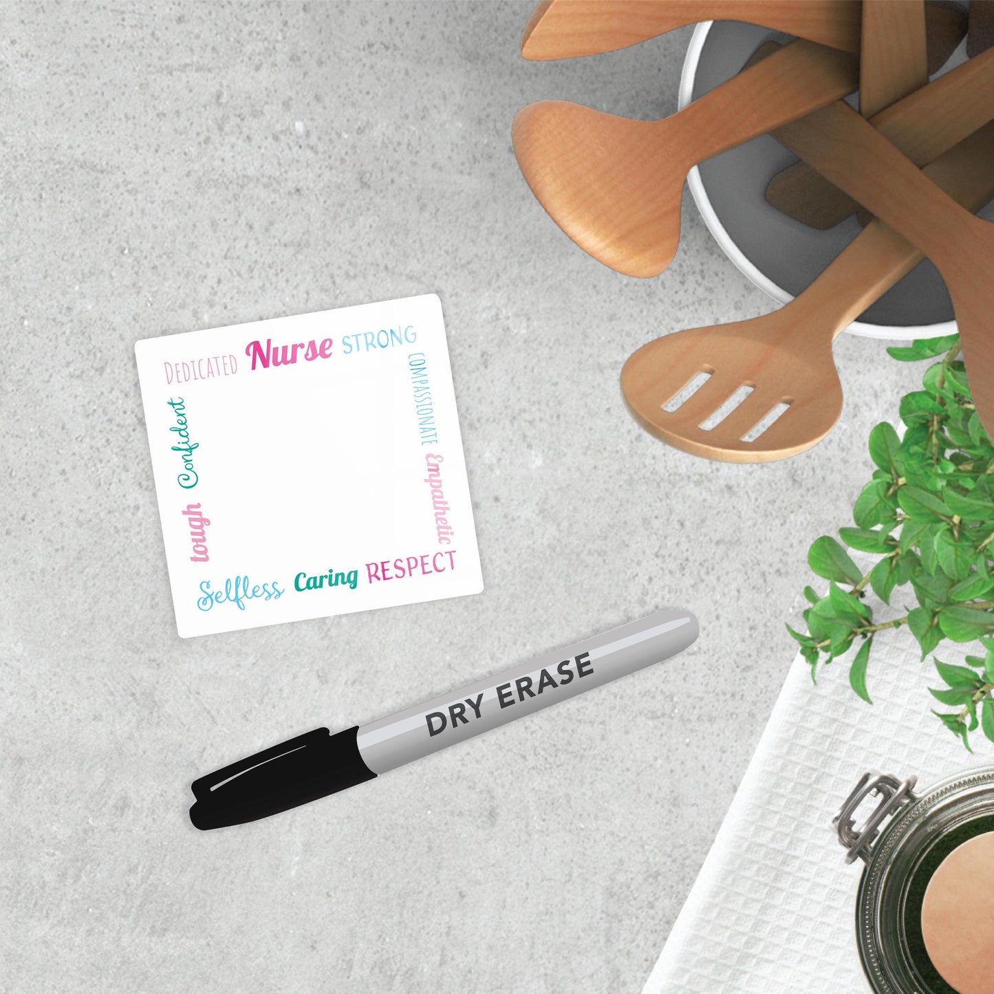 Clear Reminder-Colorful Nurse Words | 4x4