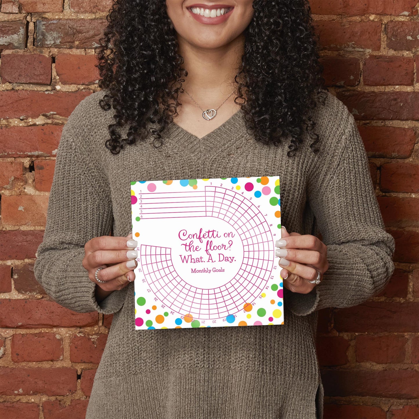 White Confetti Habit Tracker | 8x8
