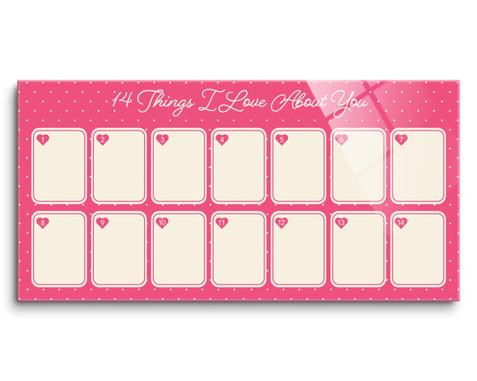Valentine's Tracker 14 Things I Love About You | 16x8