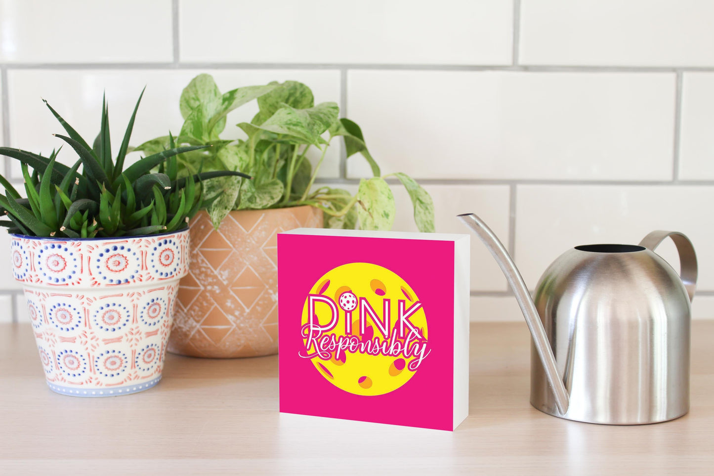 Neon Pickleball Dink Responsibly Pink | 5x5