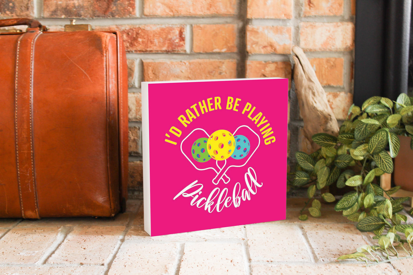 Neon Pickleball I'd Rather Be Playing Pickleball | 10x10