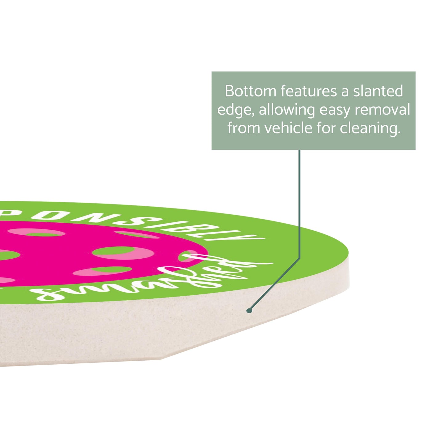 Neon Pickleball Dink Responsibly Green | 2.65x2.65