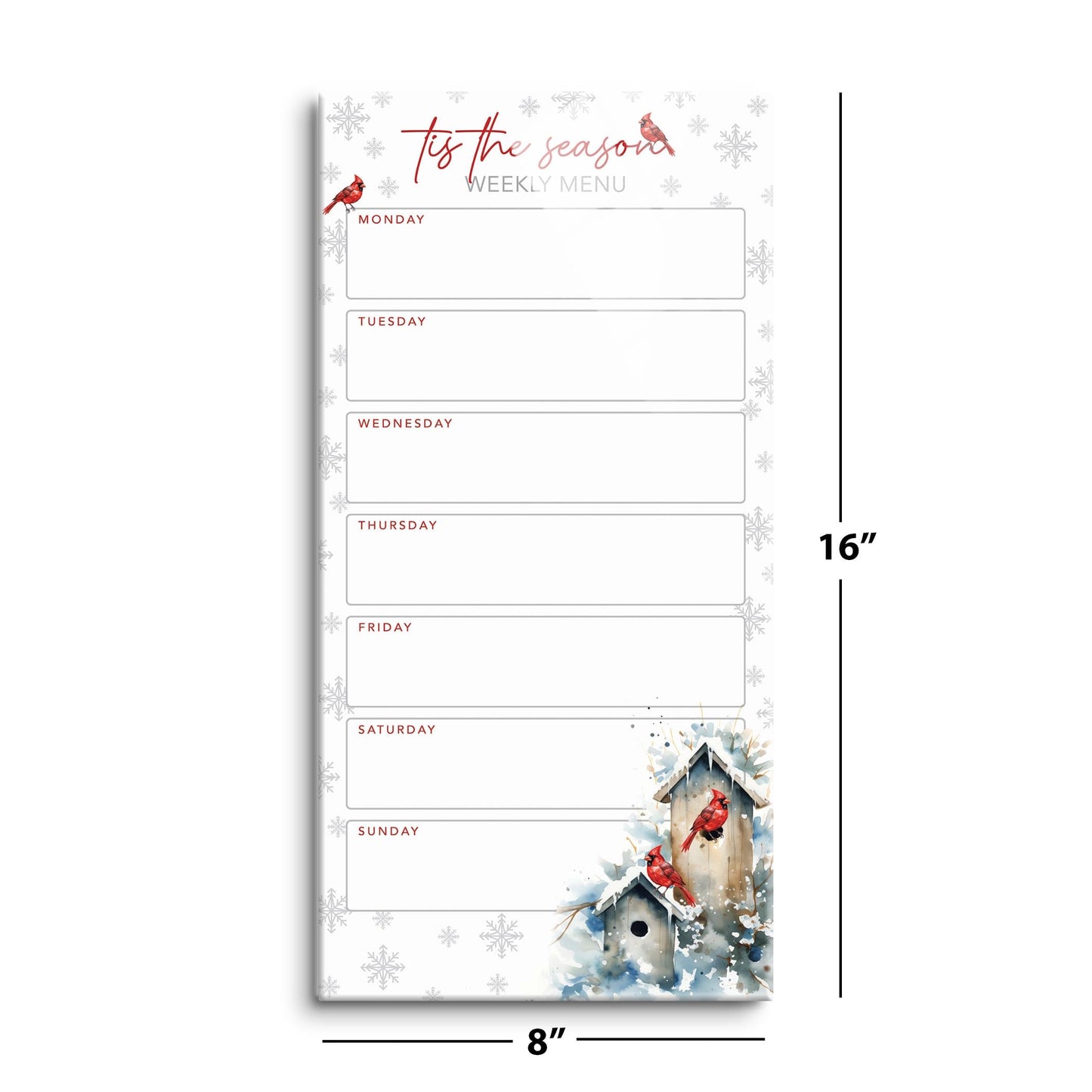 Classic Cardinals Menu Board | 8x16