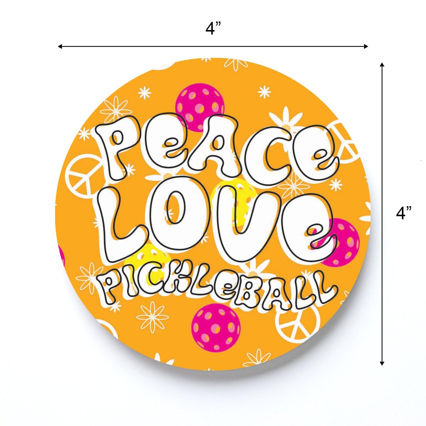 Neon Pickleball Peace Love Pickleball | 4x4