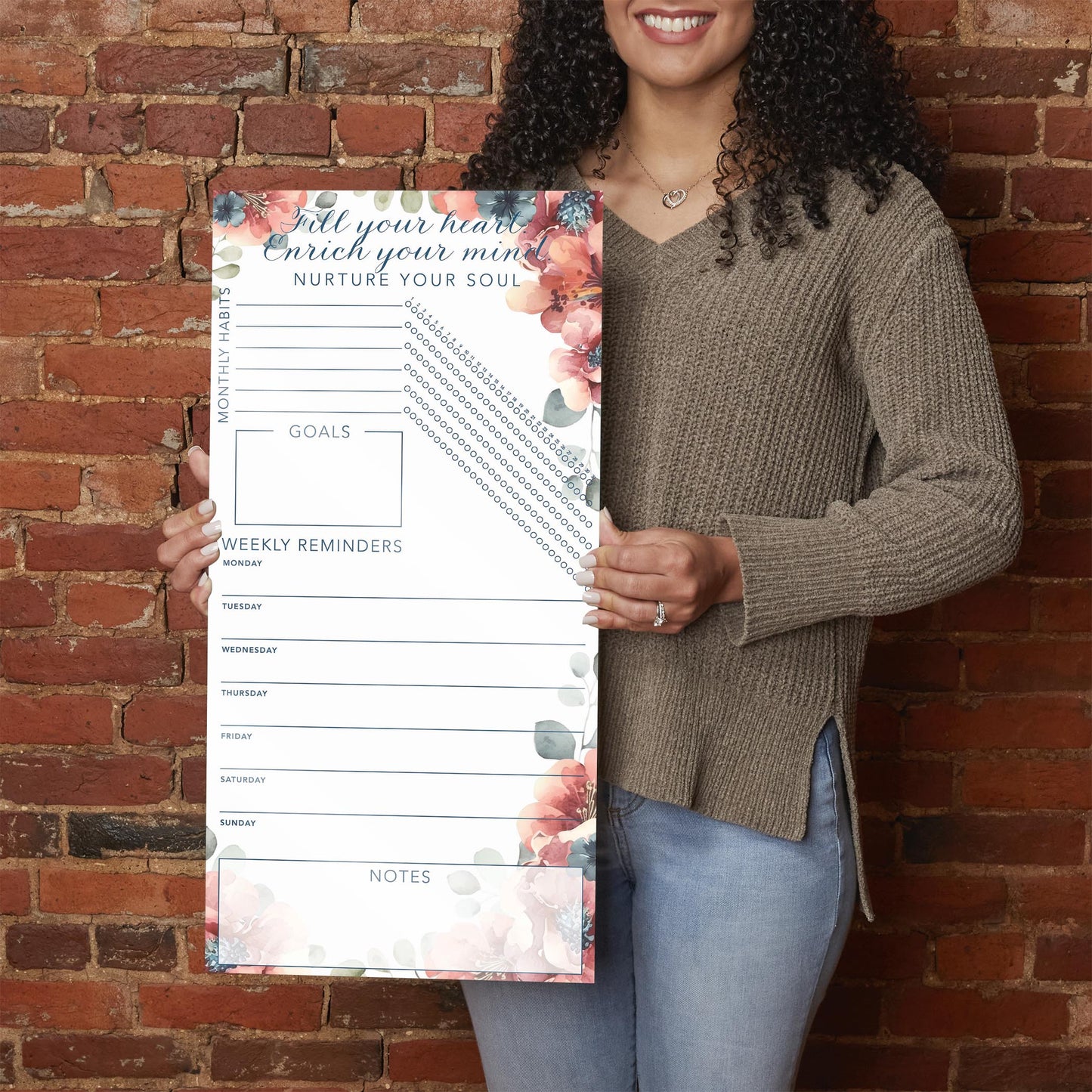 Floral Nurture Your Soul Habit Tracker | 12x24