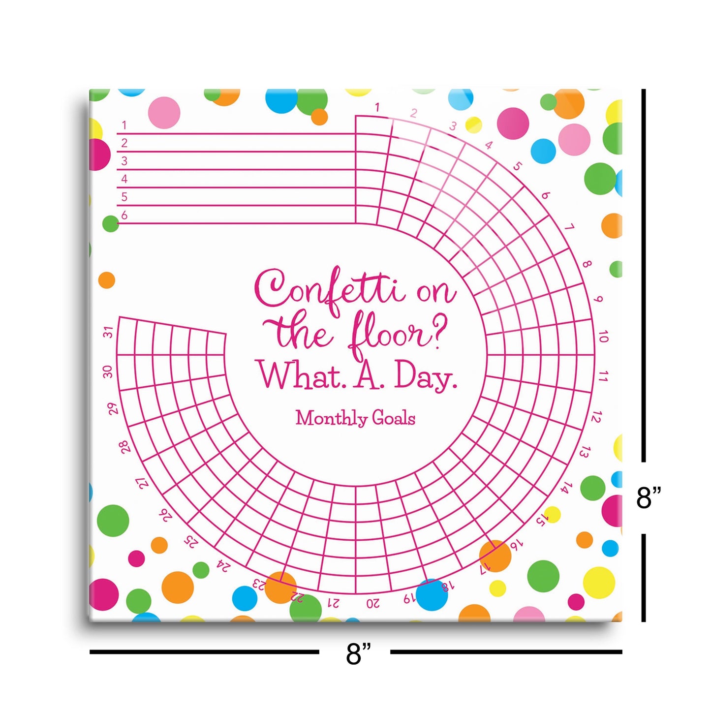 White Confetti Habit Tracker | 8x8