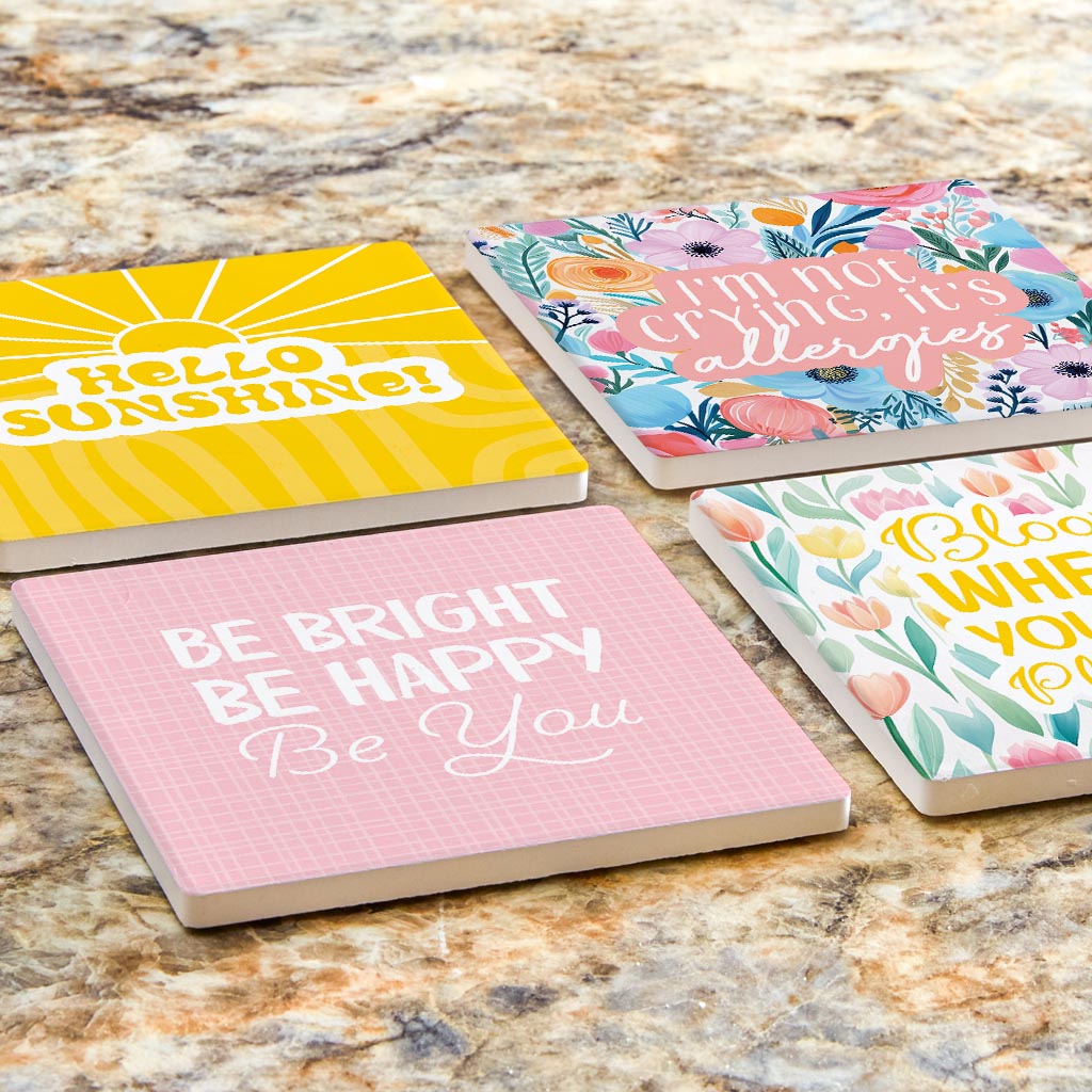 Spring Offset Square Coaster Set | 4x4