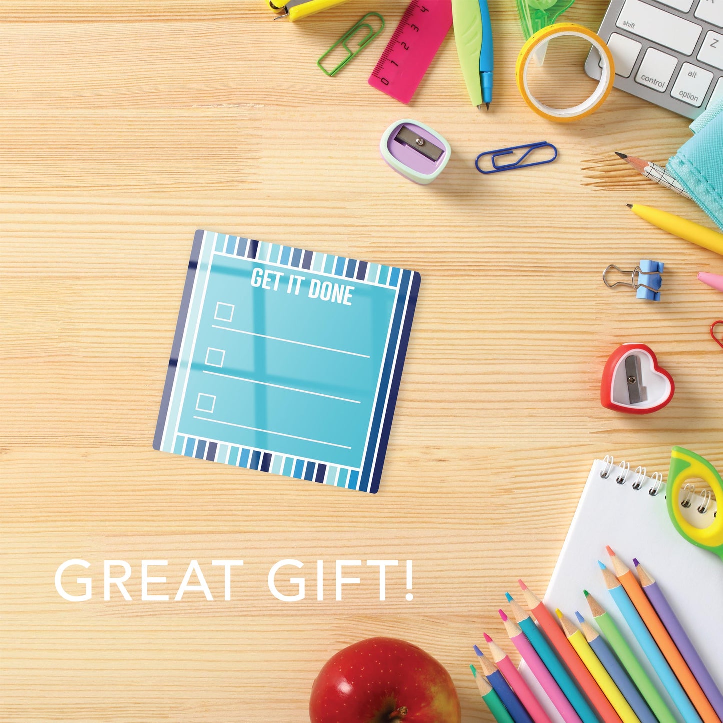 Graduation Reminders Blue Stripe Get It Done | 4x4
