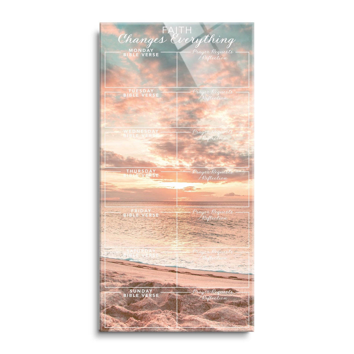 Beach Sunset Faith Changes Everything Prayer Tracker | 12x24