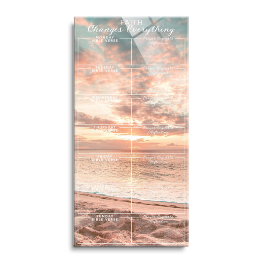 Beach Sunset Faith Changes Everything Prayer Tracker | 12x24