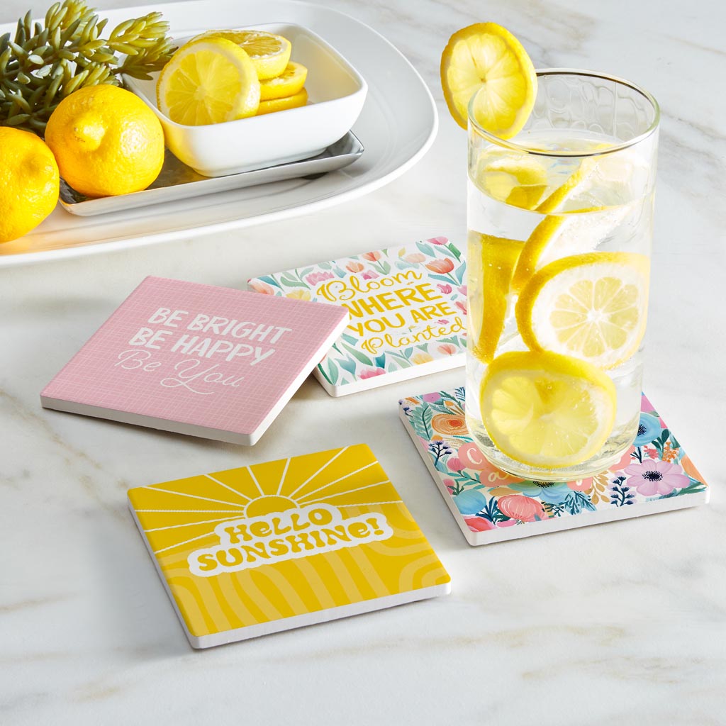 Spring Offset Square Coaster Set | 4x4