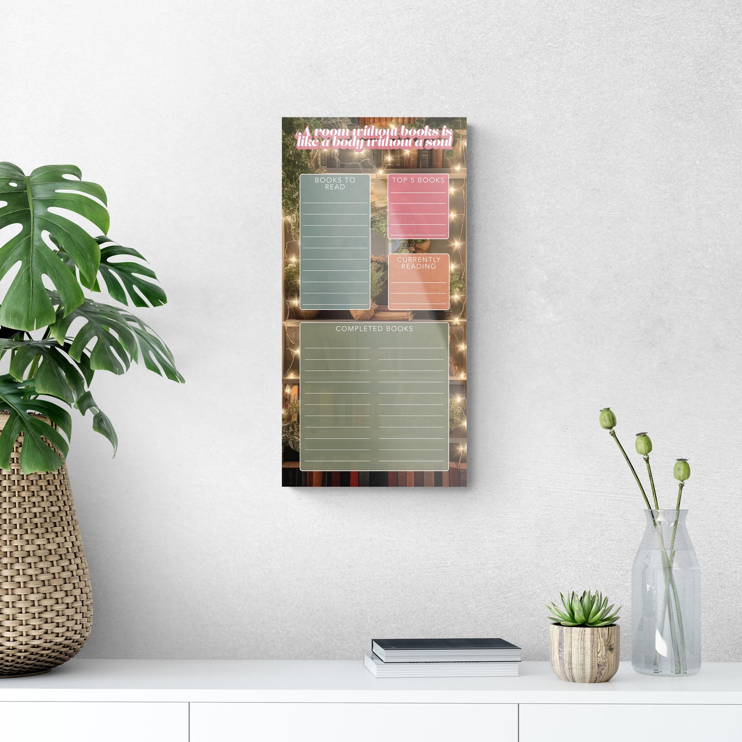Lighted Book Nook Reading Tracker | 12x24