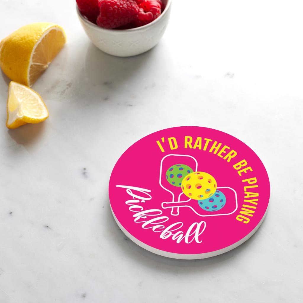 Neon Pickleball I'd Rather Be Playing Pickleball | 4x4