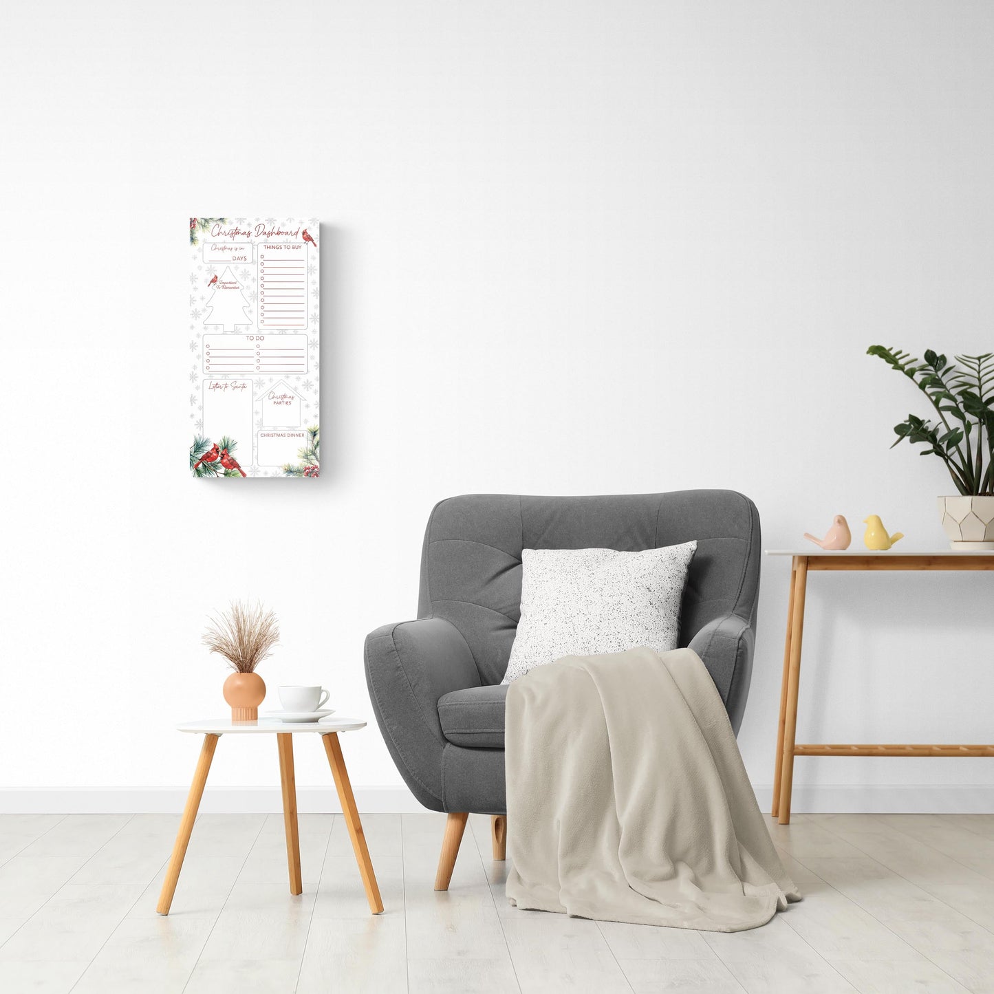 Classic Cardinals Christmas Dashboard | 12x24