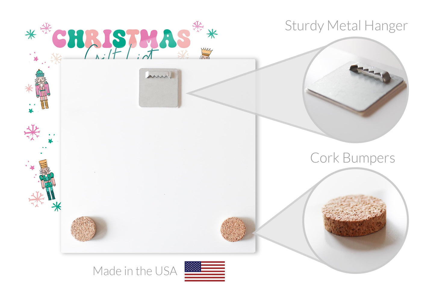 Confetti Nutcracker 8x8 Dry Erase | Christmas Gift List Nutcracker