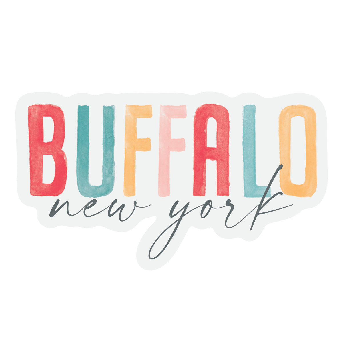 Vinyl Sticker Watercolor City Buffalo NY