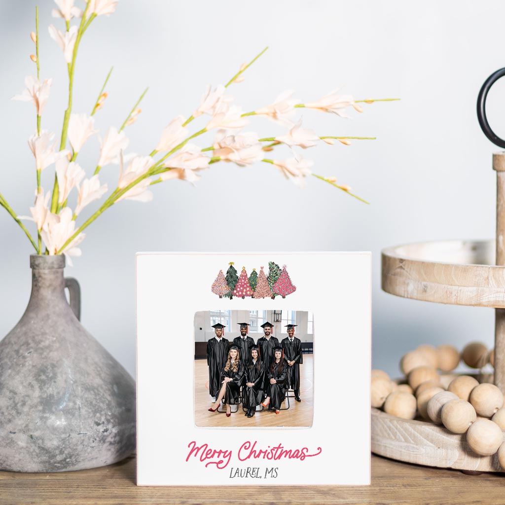 Love+Local 4x4 Picture Frame | Pink Christmas Trees