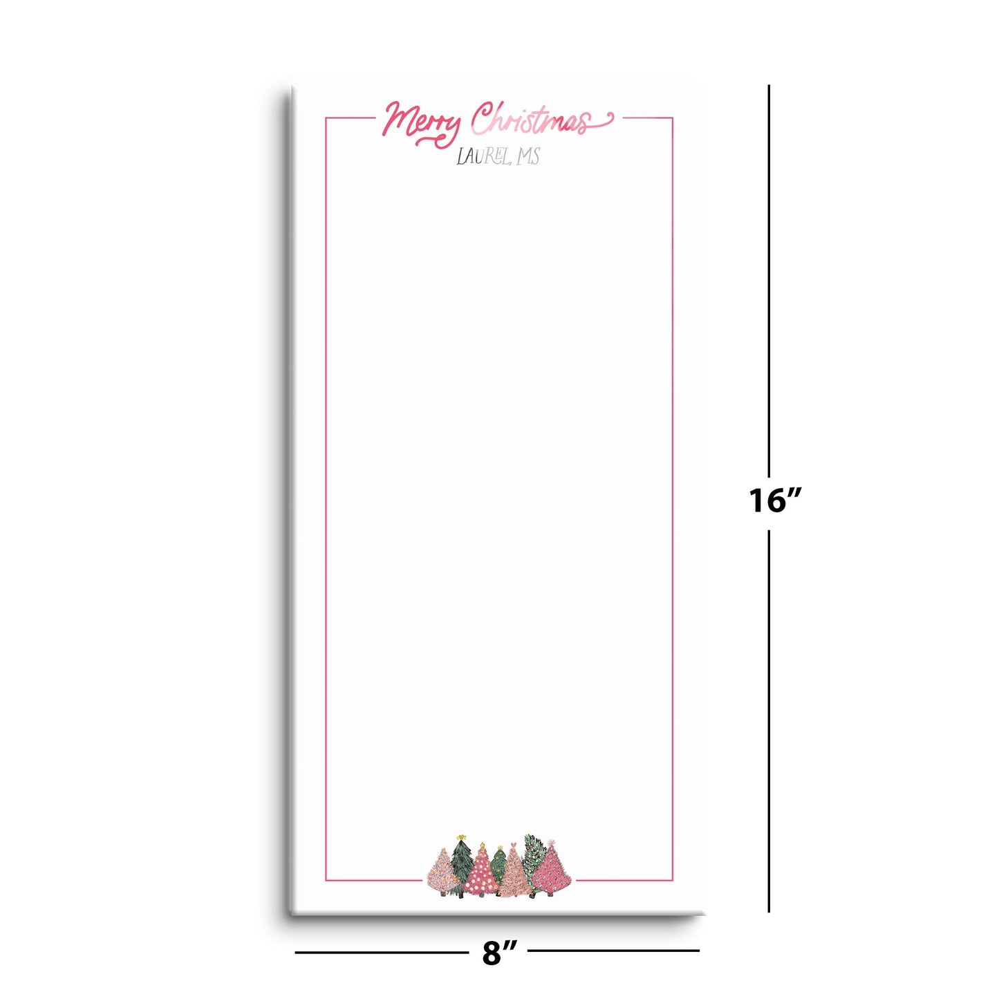 Love+Local 8x16 Dry Erase | Pink Christmas Trees
