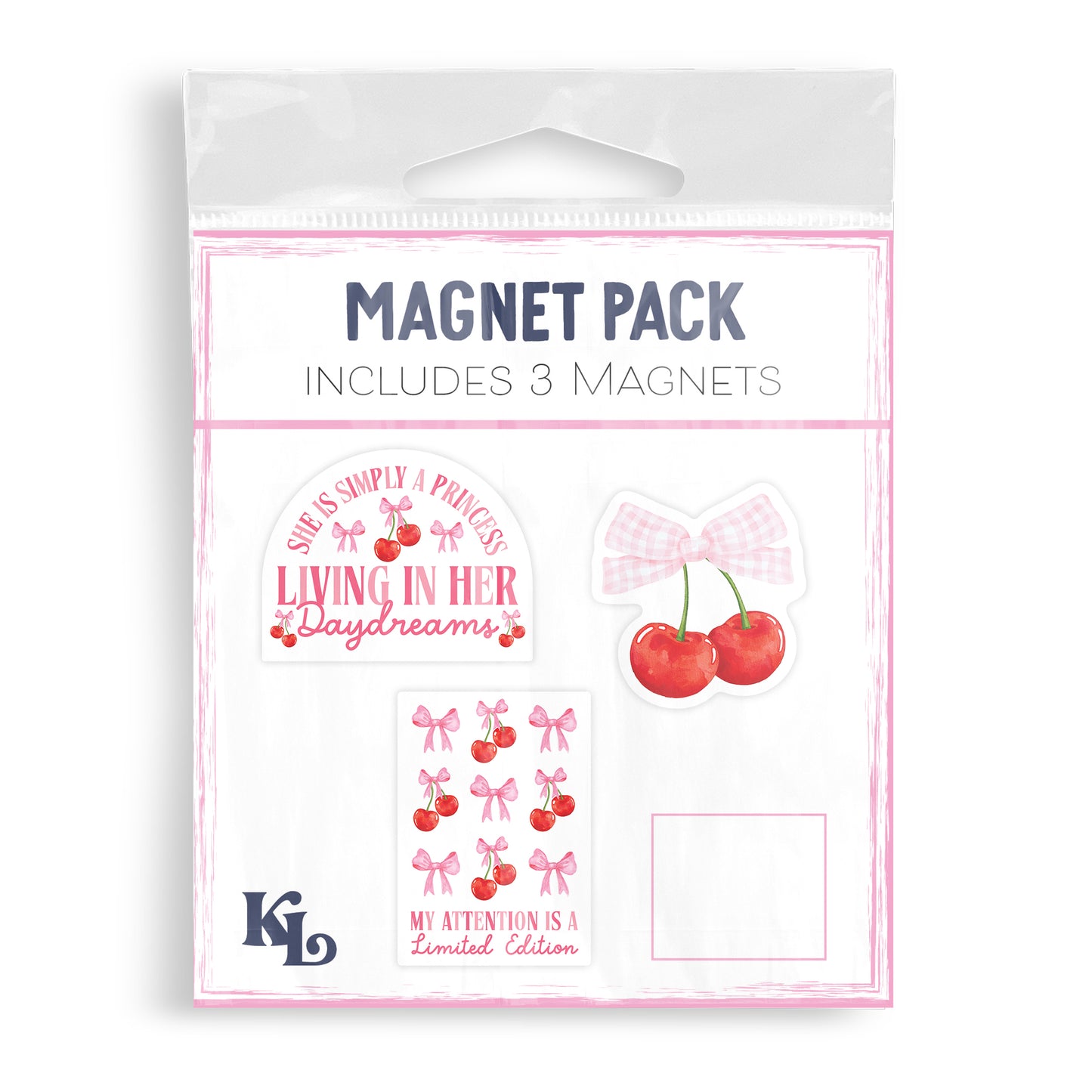 Vinyl Magnet 3-Pack Coquette Cherry