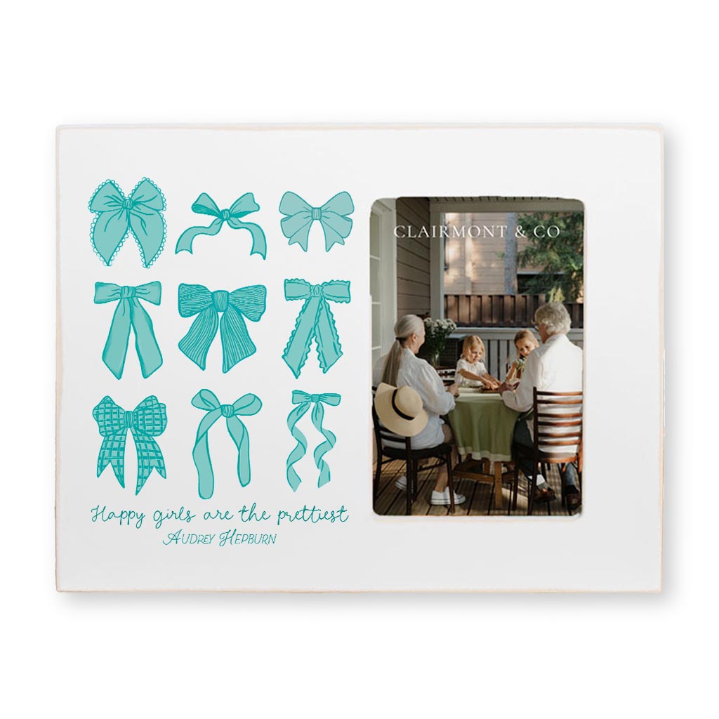 Preppy Bows 4x6 Picture Frame | Blue Preppy Bows