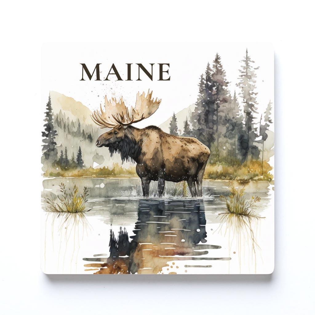 Maine Watercolor Moose