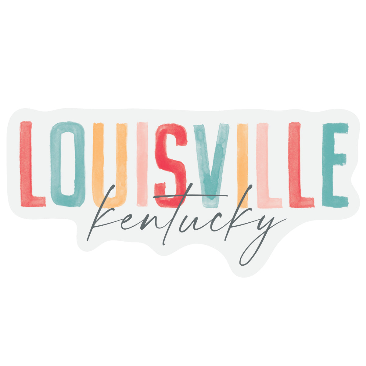 Vinyl Sticker Watercolor City Louisville KY