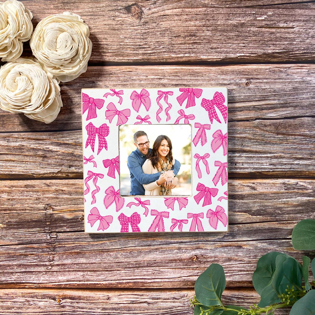 Preppy Bows 4x4 Picture Frame | Pink Preppy Bows