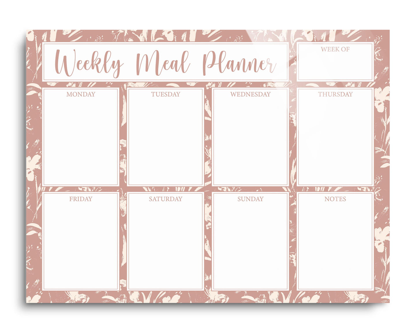 Weekly Meal Planner Sketched Floral