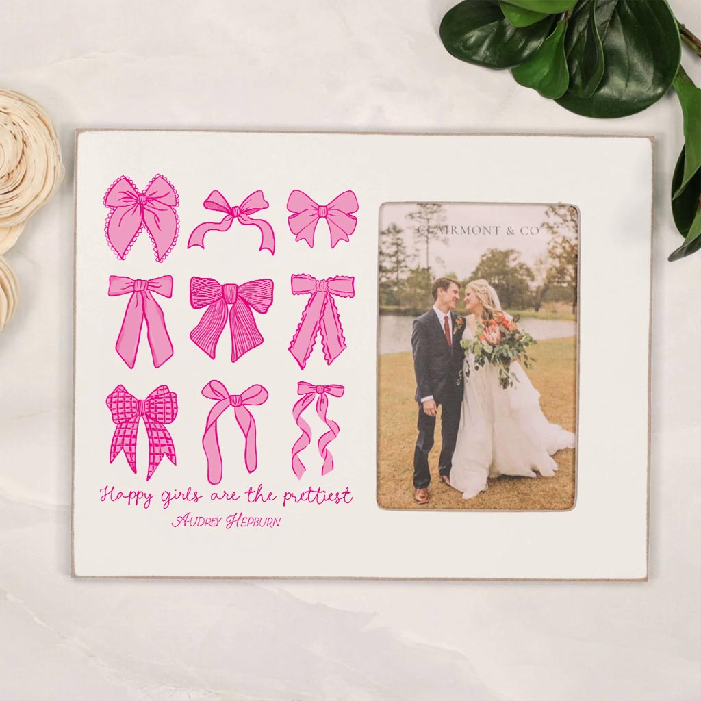 Preppy Bows 4x6 Picture Frame | Pink Preppy Bows