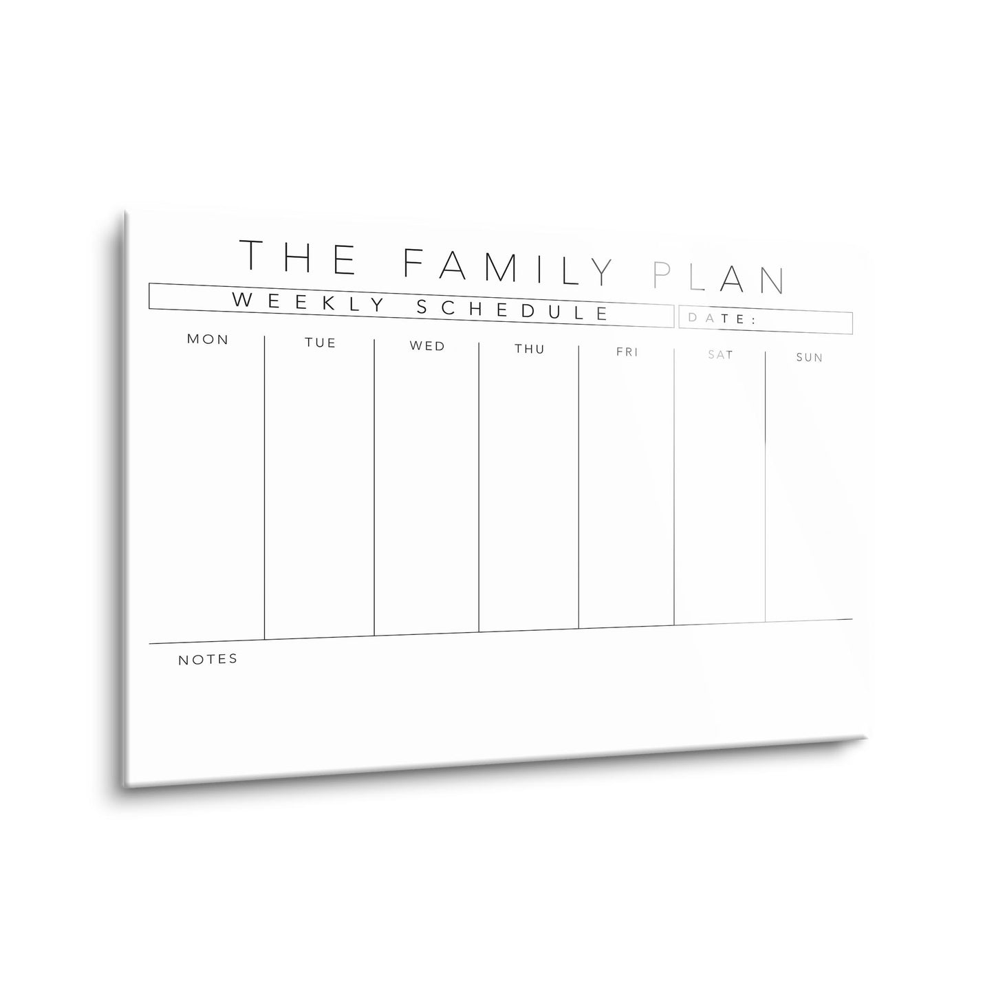 The Family Plan Weekly Schedule White