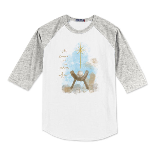 Youth Colorblock Raglan Pre Pack Let Us Adore Him