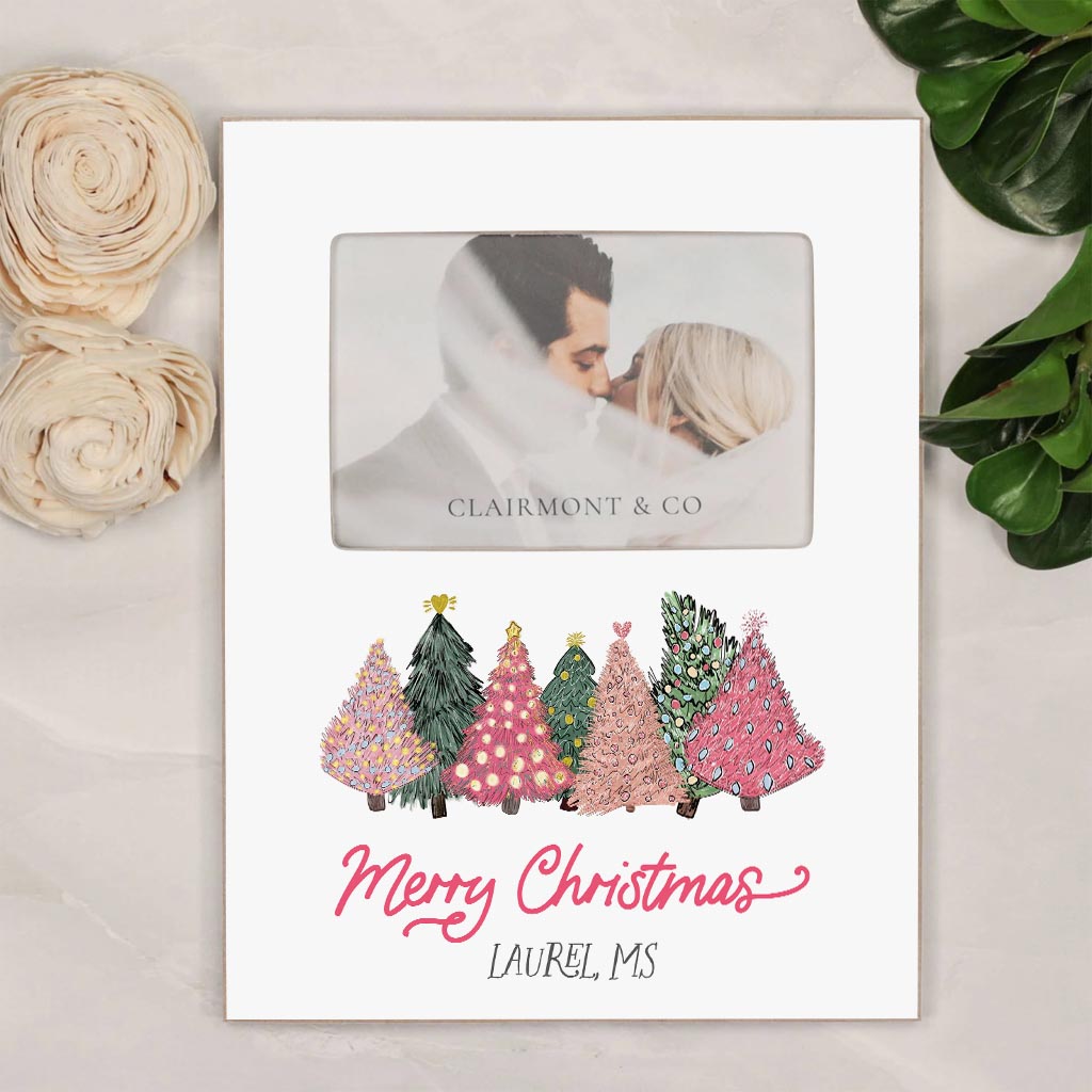 Love+Local 4x6 Picture Frame | Pink Christmas Trees