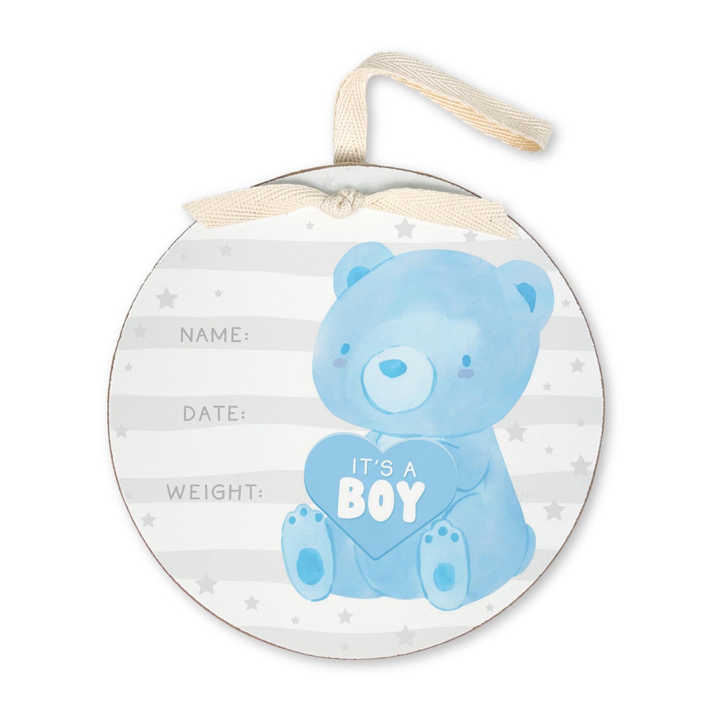 6" Round Ornament-It's A Boy Baby Announcement