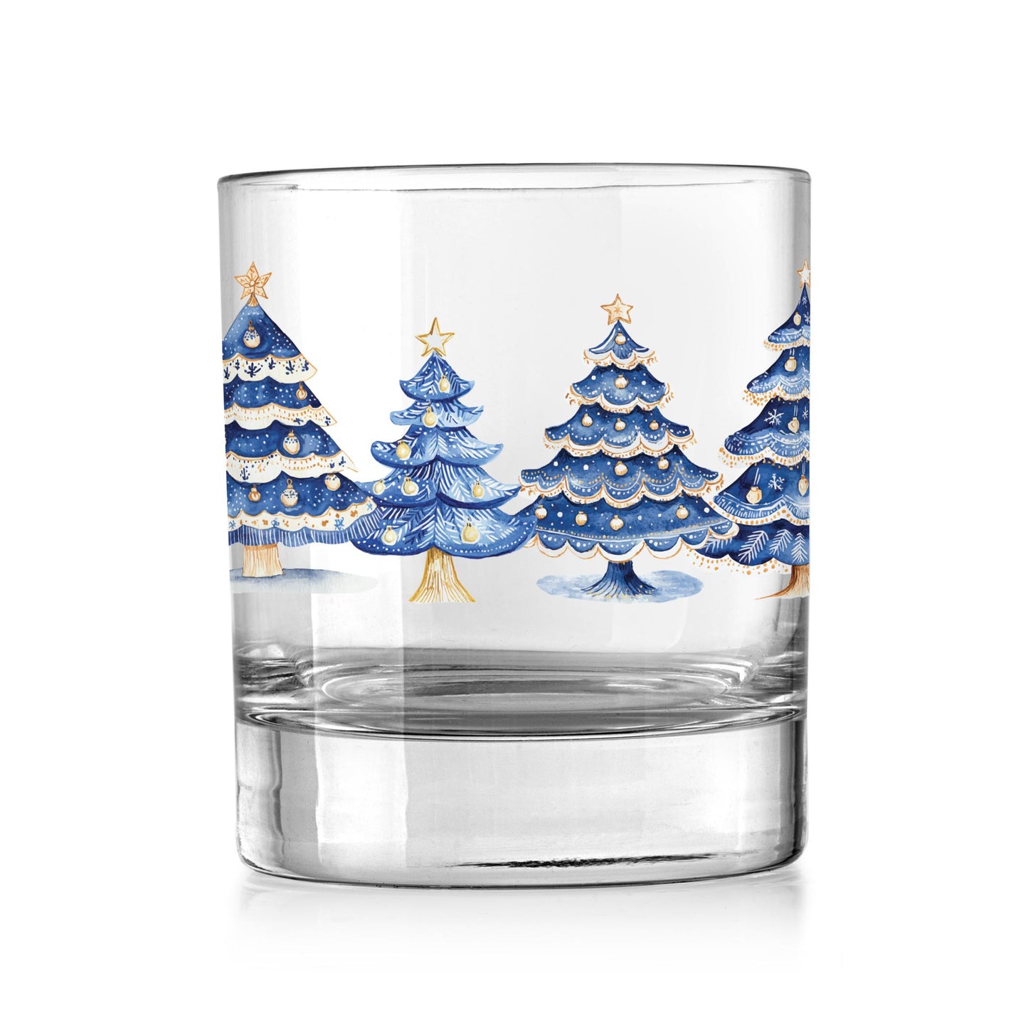 11oz Bourbon Glass-Blue Noel - A Grand Millennial Christmas -0