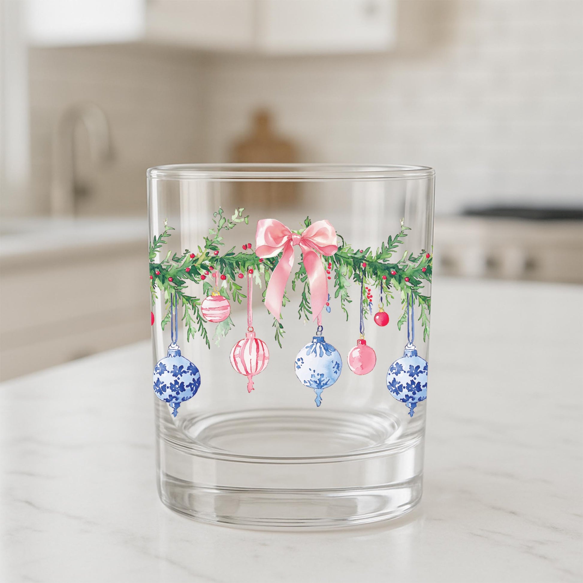 11oz Bourbon Glass-Blush & Baubles - A Grand Millennial Christmas -1